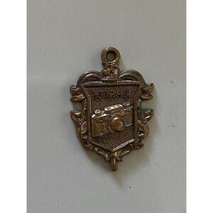 Vintage Camera Logo Key Photography charm copper color